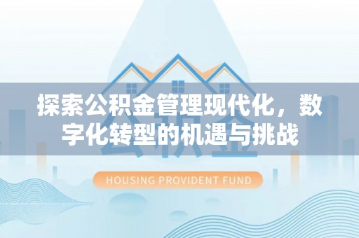 镇安探索公积金管理现代化，数字化转型的机遇与挑战
