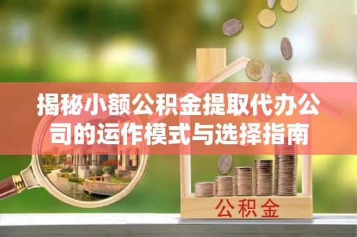 镇安揭秘小额公积金提取代办公司的运作模式与选择指南