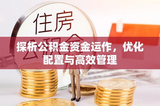 镇安探析公积金资金运作，优化配置与高效管理